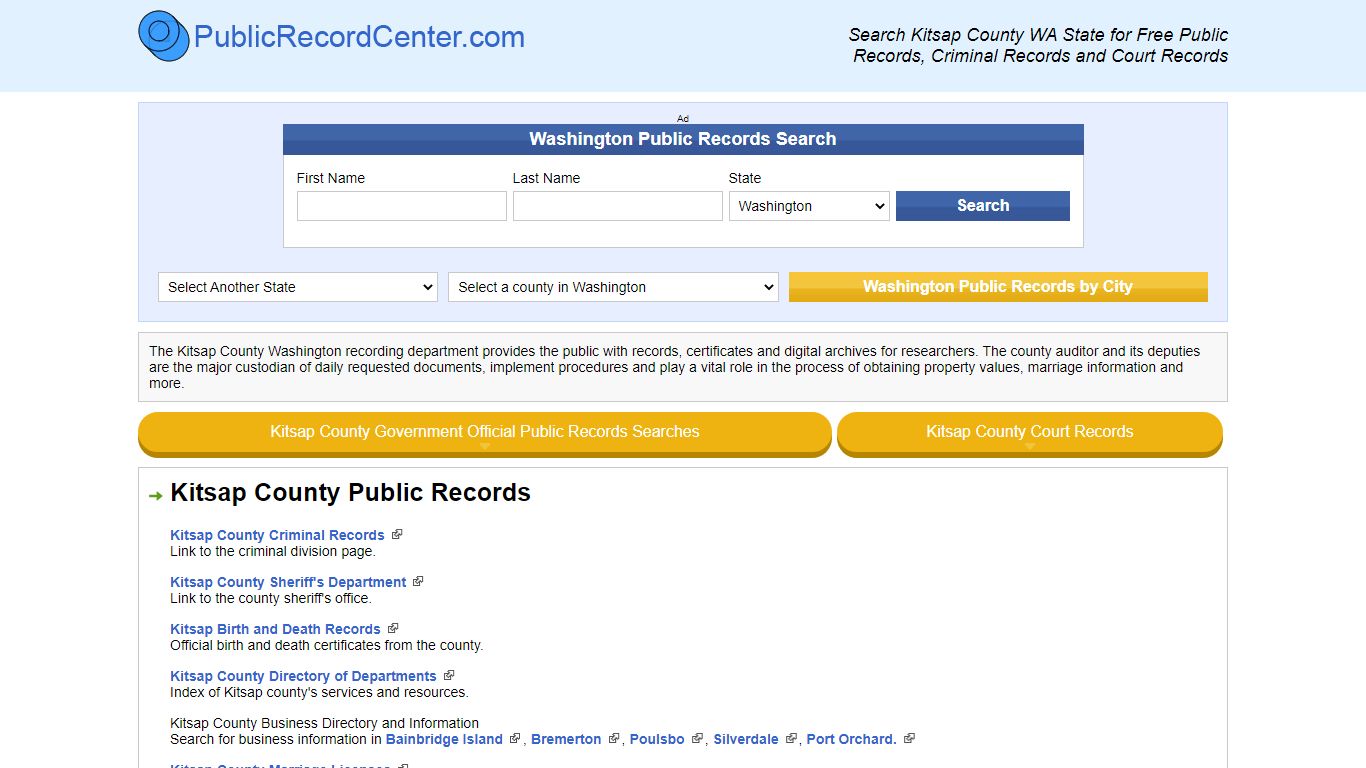 Kitsap County Washington Free Public Records - Court ...